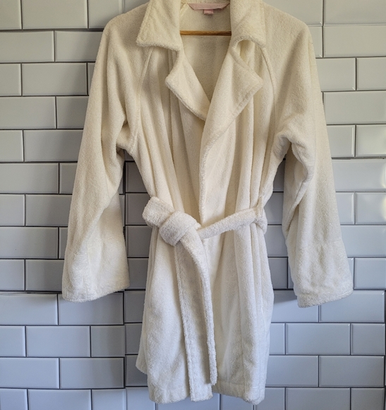 Victoria's Secret Other - VICTORIA SECRET’S 100% Cotton Terry Cloth Short Robe Side Pockets Heavyweight